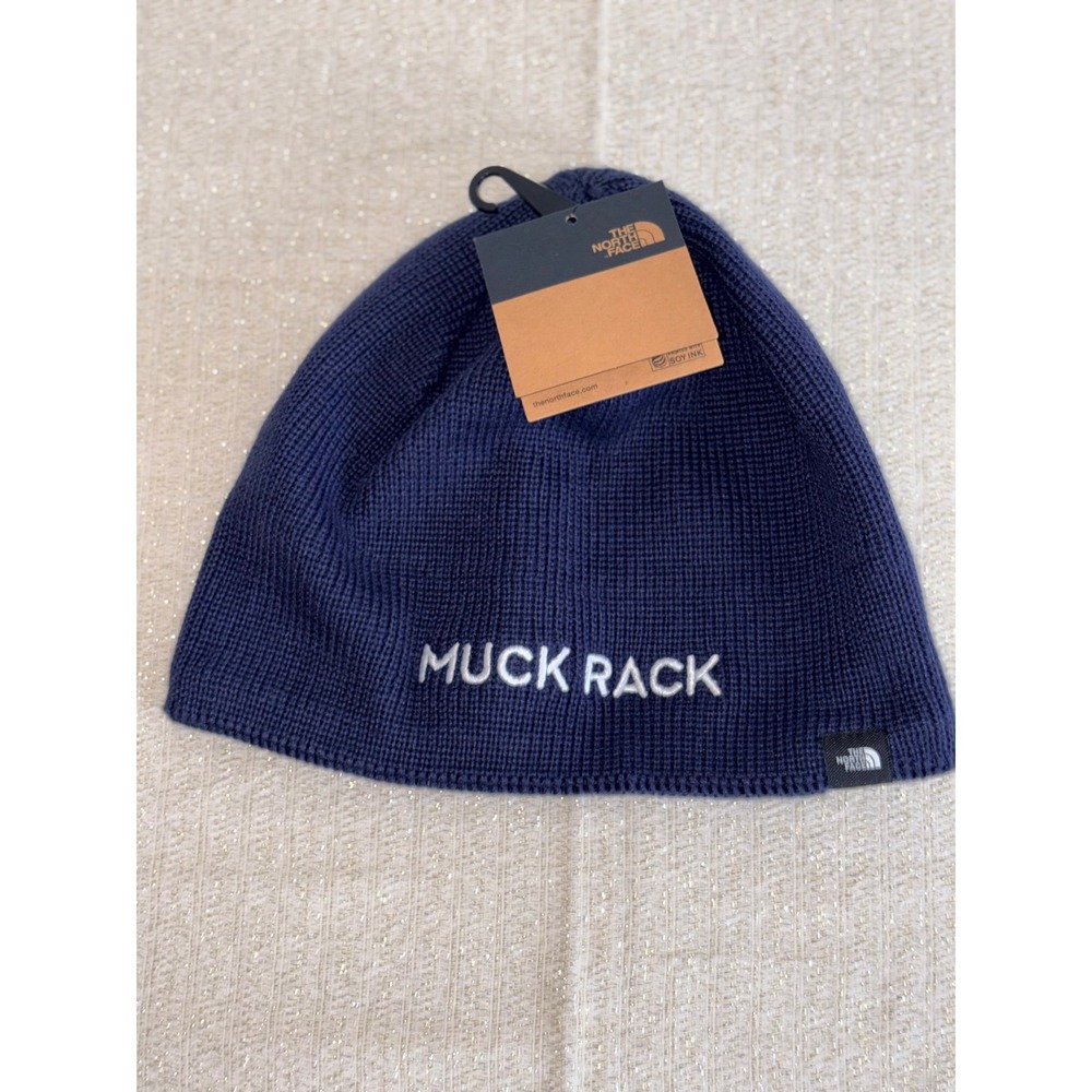 The North Face Mountain Beanie OS Urban Navy NEW Muck Rack Embroidered Fleece
